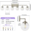 POWLIG 45.28-in 6-Light Nickel Bathroom Light Fixtures Over Mirror Vanity Lighting with Clear Glass Globe Shades - 4 of 4