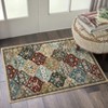 Vintage Trellis Area Rug Traditional Floral Washable Rugs for Living Room Bedroom Low Pile Non-Slip Floor Carpet - 2 of 4