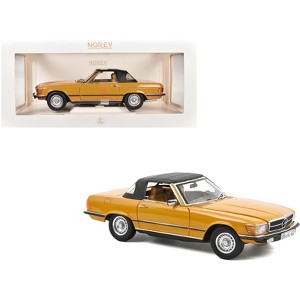 1975 Mercedes-Benz 450 SL Convertible Cayenne Orange with Black Top 1/18 Diecast Model Car by Norev - 1 of 4