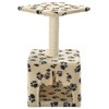 vidaXL Cat Tree Beige with black paw prints - 3 of 4