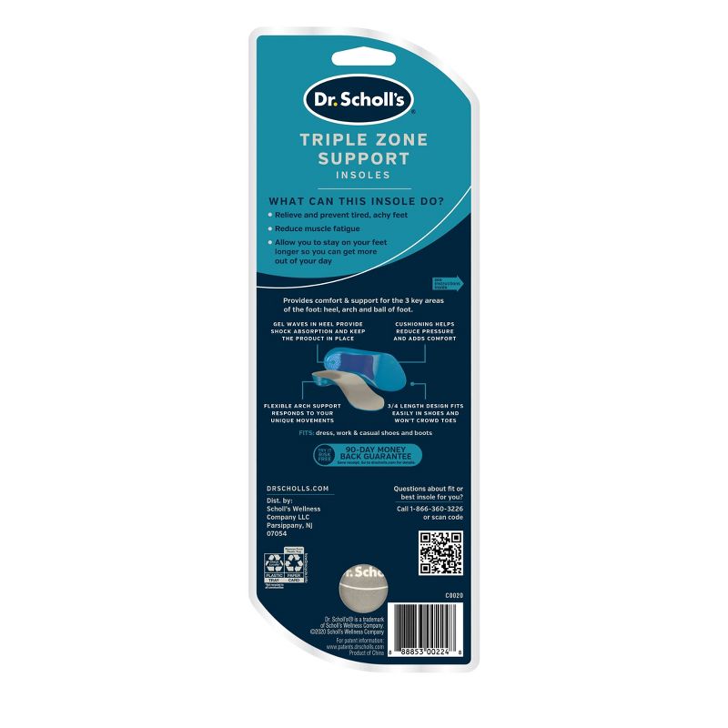 Dr. Scholl&#39;s Triple Zone Comfort Insoles for Men - Size (8-13), 3 of 5