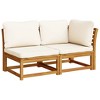 Garden Lounge Set Cream white Solid acacia wood, Polyester Medium vidaXL - 2 of 4