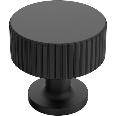 attop 10 Pack Matt Black Cabinet Knobs, 1.1 Inch(28mm) Diameter Cabinet Handles Kitchen Hardware for Cabinets and Drawers