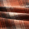 Women's Plaid Wool Skirt - Elastic Waist A-Line Pleated Tartan Long Skirt Long Orange - 3 of 4