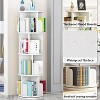 Rotating Bookshelf,4-Tier Bookcase Storage Rack,Corner Spinning Book Shelf for Small Space, Wood Revolving Bookcase Organizer for Bedroom,Living Room - 4 of 4