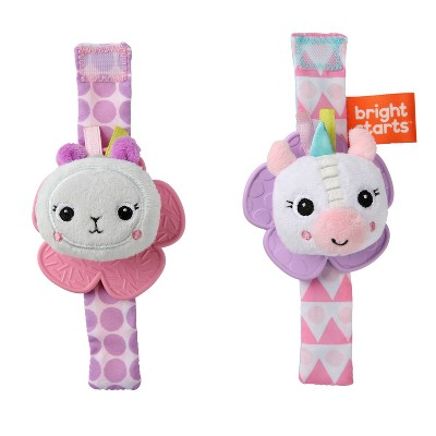 Bright Starts Rattle &#38; Teether Wrist Pals Toy - Unicorn &#38; Llama