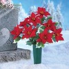 Collections Etc Poinsettia Memorial Vase Outdoor Stake - 2 of 2