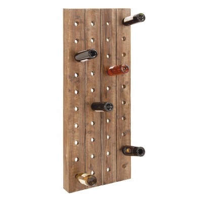 57" x 21" Rustic Wood Rectangle Wine Rack Brown - Olivia & May