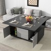 Modern Multifunctional Rectangular Lift Coffee Table with Storage, Dark Gray - ModernLuxe - image 3 of 4