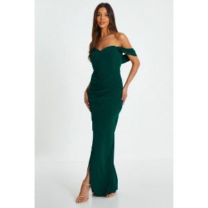 Scuba Crepe Bardot Wrap Maxi Dress - 1 of 4