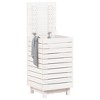 vidaXL Laundry Basket White 17.3 in.x17.3 in.x29.9 in. Solid Wood Pine - 3 of 4