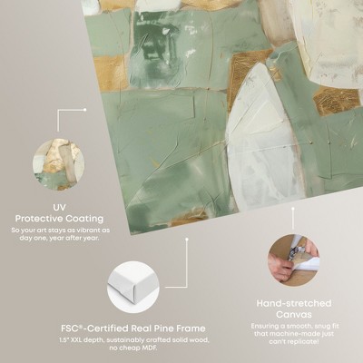 Sage Green and Gold Abstract Canvas Wall Art, 20" x 30"