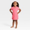 Toddler Girls' Seashell Embossed Swim Cover Up Dress - Cat & Jack™ Pink - 3 of 3