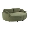 Corduroy Upholstered Double Chaise Lounge Sofa, Oversized Chaise Lounge Sofa with USB Ports for Living Room, Modern Chaise Lounge Sofa-Koiai - 3 of 4