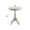 Okak 18"W Round Coffee Table with Turned Pedestal Base Cottage Style Pedestal Table w/4 Legs for Small Spaces - 4 of 4