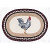 Earth Rugs Black & White Rooster Oval Placemat – Braided Jute Farmhouse Table Mat, 13"x19", Rustic Country Kitchen Decor - 2 of 3