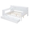 TIRAMISUBEST Twin/Full Size Daybed With 3 Drawers, USB Ports and Desk, Wooden Daybed Frame Sofa Bed with Storage Bookcase Headboard - 4 of 4