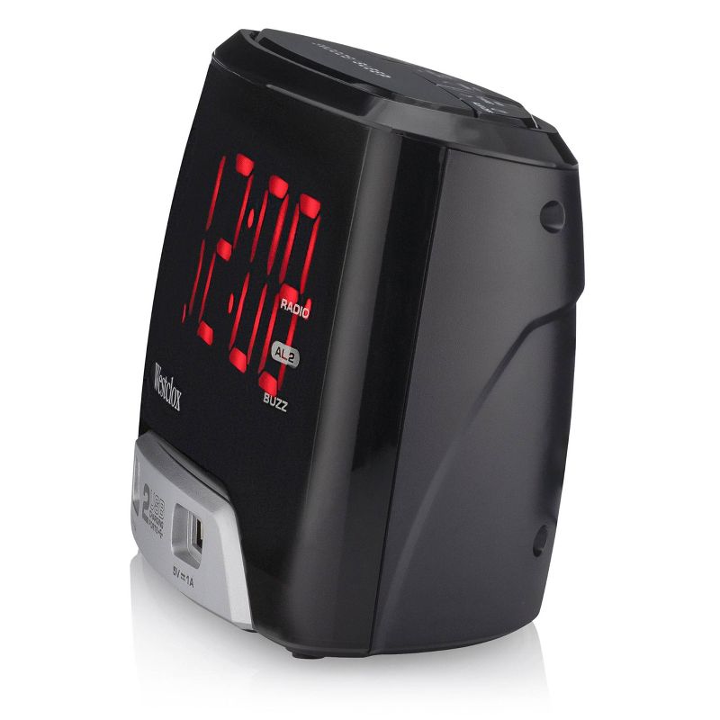 1.4&#34; LED Display Alarm Clock with 2 USB Charging Ports/Digital Radio - Westclox, 5 of 7