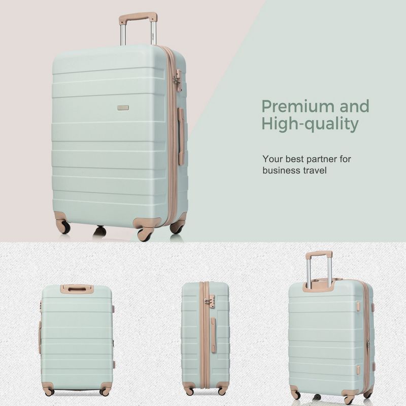 3 PCS Expandable ABS Hard Shell Luggage Set with Spinner Wheels and TSA Lock - ModernLuxe, 2 of 14