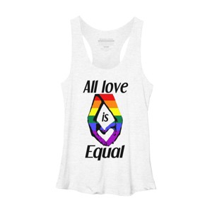 Adult Design By Humans Love is Equal Holding Hands Pride Flag By dnlribeiro88 Racerback Tank Top - 1 of 2