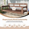 Patio Wooden Twin Size Porch Swing Daybed Frame, Garden Swing Bench Chair with 4 Hanging Ropes for Backyard, Outdoor, White - 3 of 4