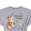 Women's - Winnie the Pooh - Pooh & Piglet Warmest Wishes Christmas Cropped Graphic T-Shirt - 2 of 4