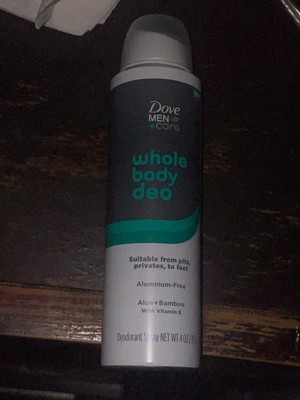 Dove Men+care Aloe & Bamboo Whole Body Deodorant Spray - 4oz : Target