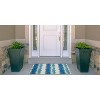 HomeStock Outdoor Washable Apopka Ivory & Blue 2' X 3', Machine Woven with Printed Designs, Coastal - 2 of 4