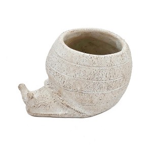NAYSAYE Planter Decorative Sand and Cement Snail Planter with Textured Beige Finish for Indoor Outdoor Garden, Beige, 8.3"*7"*4.7" - 1 of 4