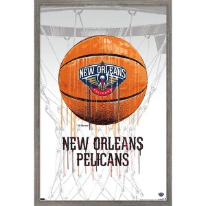 Trends International NBA New Orleans Pelicans - Drip Basketball 21 Framed Wall Poster Prints - 1 of 4
