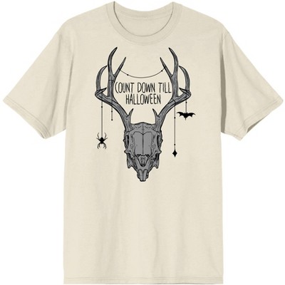 Halloween Deer Skull Countdown Till Halloween Men’s Natural T-Shirt-XL