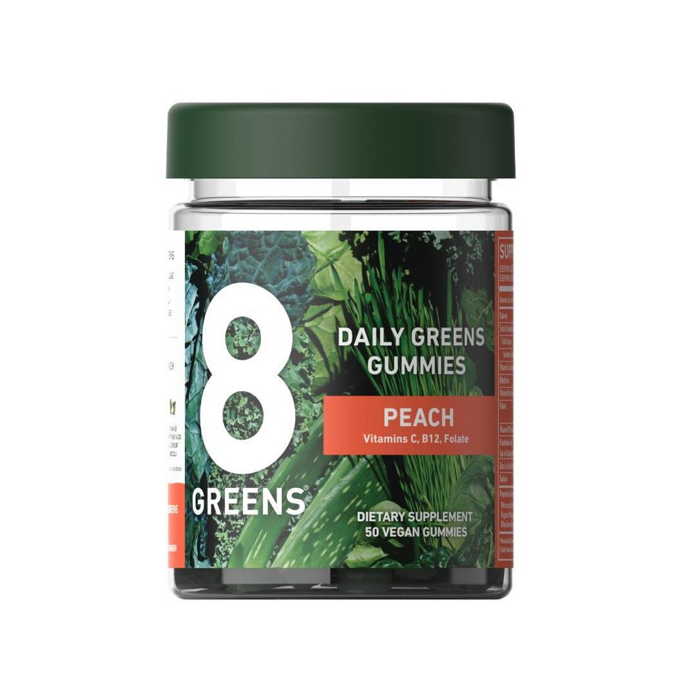 Photos - Vitamins & Minerals 8Greens Daily Greens Vegan Gummies Dietary Supplement - Peach - 50ct