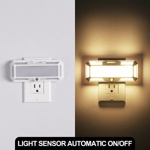 YANSUN Dimmable Brightness Night Light with Dusk to Dawn Sensor,Soft White 3000K 0-250LM for Bedroom, Stairwell[2-Pack] - 1 of 4