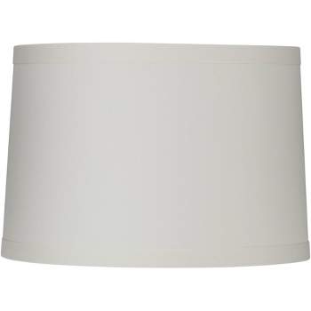 Springcrest Ivory Linen Medium Drum Lamp Shade 15" Top x 16" Bottom x 11" High (Spider) Replacement with Harp and Finial