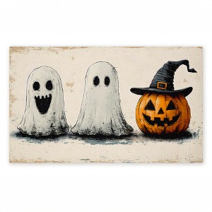 Stupell Industries Halloween Icons Trio Printed Outdoor Door Mat, design by Creative Studio, 18"x30" - 1 of 4