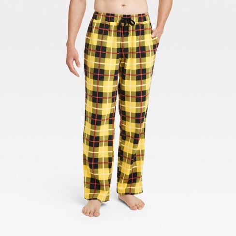 Men's Plaid Microfleece Pajama Pants - Goodfellow & Co™ Yellow Xl