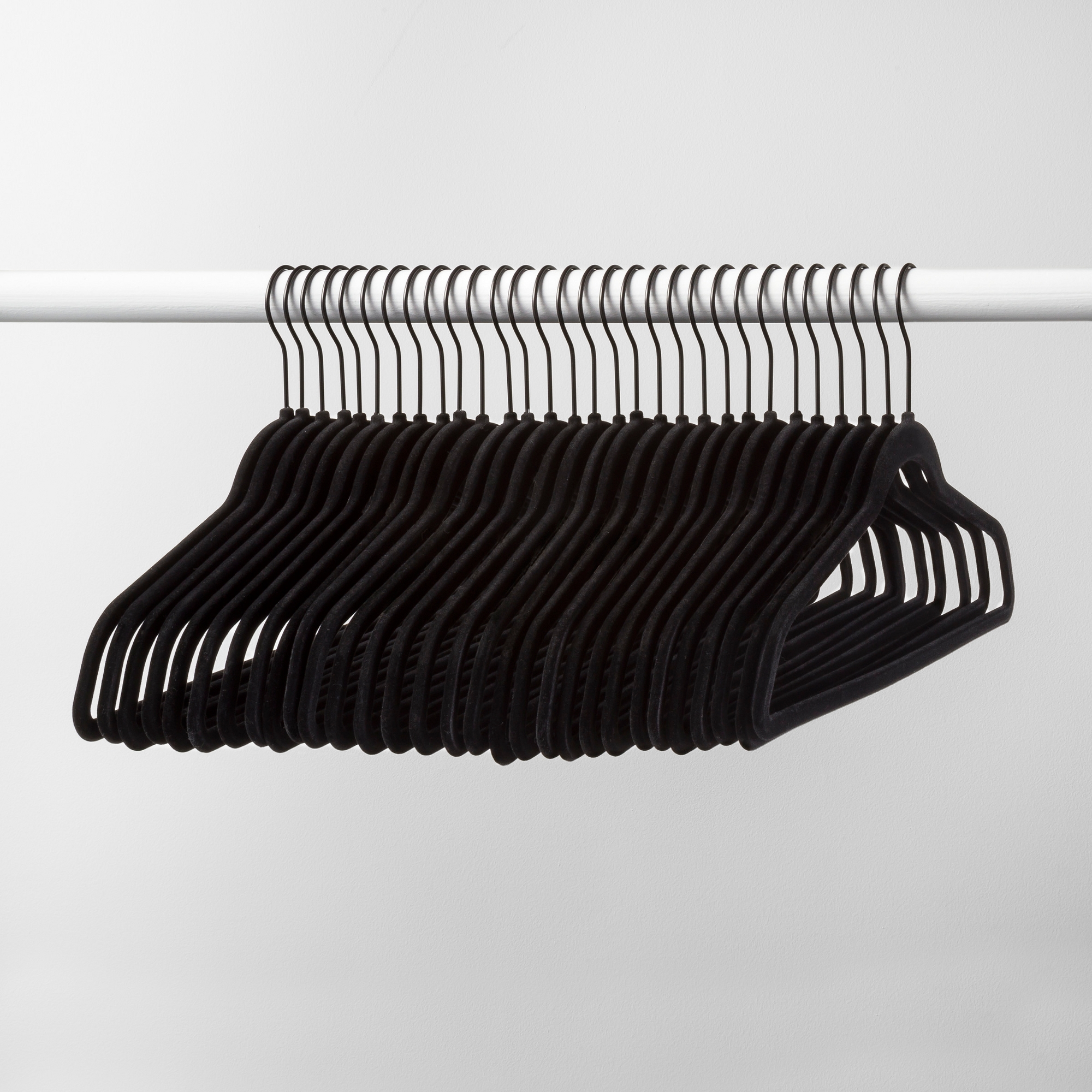 30ct Suit Flocked Hangers - Black - Brightroom™