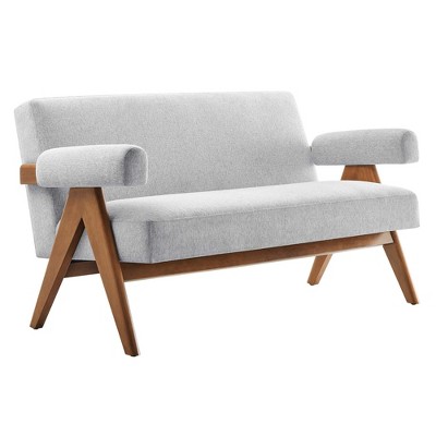 Modway Lyra Fabric Loveseat Gray