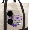 University of Wisconsin Primary Logo Canvas Tote Bag With External Pocket, Reusable Shoulder Bag for Shopping, School, Beach - 2 of 4