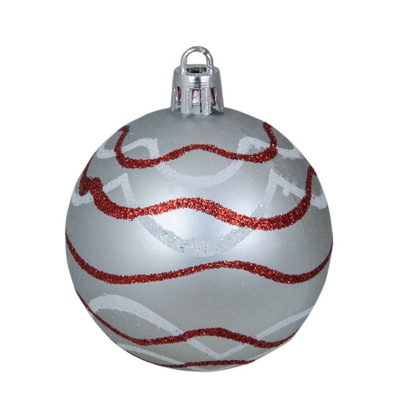 Northlight 12ct Red and Silver Shatterproof Shiny and Matte Christmas Ball Ornaments 2.25" (60mm), 3 of 7