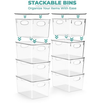 Sorbus 8 Pack Clear Storage Bins with Lids - for Kitchen, Fridge, Cabinet, Pantry Organization and Storage — фото 4
