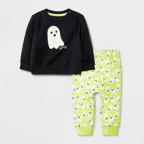 Baby Ghost Graphic Top Pants Set Cat Jack Black 6 9m Target