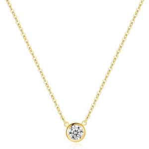 Dainty CZ Necklace 14K Gold Silver Plated Simple Trendy Jewelry for Women - 1 of 4