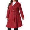 Agnes Orinda Women's Plus Size Double Breasted Notch Lapel A Line Pockets Winter Overcoats - 2 of 4
