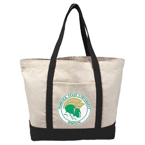 Norfolk State University Primary Logo Canvas Tote Bag With External Pocket, Reusable Shoulder Bag for Shopping, School, Beach - 1 of 4