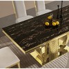 Modern Rectangular Dining Table with Black Tempered Glass Top, Gold Stainless Steel Frame for Dining Room or Kitchen-The Pop Home - 2 of 4