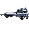 1968 Mercedes-Benz L 608 D Flatbed Truck Blue with White Stripes "Mercedes-Benz Service" 1/87 (HO) Scale Model Car by Brekina - 2 of 3