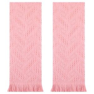 REGALWOVEN Cotton Soft Absorbent Jacquard Pattern Boho Decorative Hand Towel 13" x 29" 2 Pcs - 1 of 3