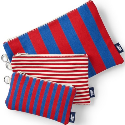 Lands' End Zip Canvas Pouch 3 Pack