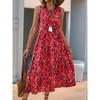Womens Summer Loose Fit Maxi Dress Casual V Neck Sleeveless Bohemian Floral Print Long Beach Sundresses - 2 of 4